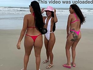 i went on holiday to the beach with friends during spring break and ended up in a wild 4some with young beach asses everywhere