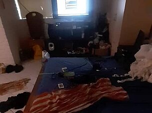 Monster Cock Locked in Cage for Old Anal Assfucking Action