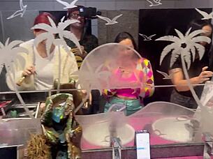 The bar with panties hanging from the ceiling features brazilian milf CREAMPIE action