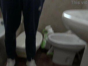 can you imagine a kinky milf voyeur masturbating while watching young man shower