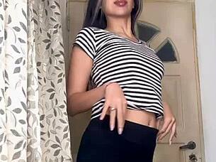 what happens when a latina undresses for an intriguing solo striptease leak outdoors