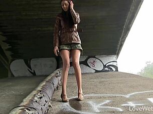 Check out Kitty in this outdoor pissing scene for some solo softcore fun