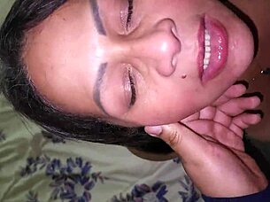 So this petite blonde babe Aiden Ashley totally dominates cute Sadie with strap-on fucking and cunilingus in a wild lesbian session.