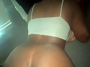 Petite Ebony Bent Over for Quick Monster Cock Doggystyle Fuck