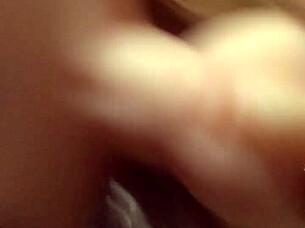 Blonde Teen 18+ Plays with Huge Toy Before Receiving Massive Cumshot on Big Tits