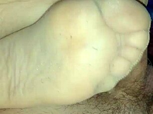 Homemade footjob teasing with tan stockings sensual fetish 😘
