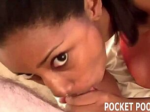 Ebony Throat Fucked by Monster White Cock with Big Tits Blowjob in Lingerie and Stockings