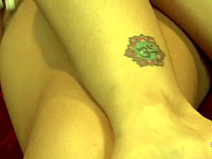 Three hot lesbian blondes masturbate and fuck wildly on red couch