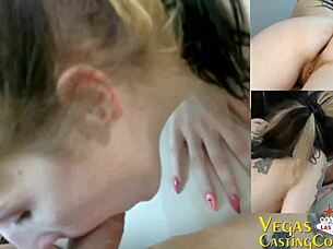 Vegas Starr comes to the couch for an oil massage. She enjoys glass dildo play in closeup pov.