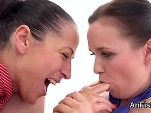 Why Are These Wacky Lesbo Bombshells Fisting Spread Twats and Anuses?