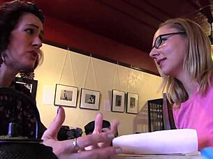 Hey, this wonderful lesbian couple is sliding huge dildos into their beautiful hairy pussies.