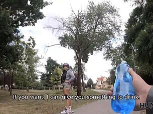 Naughty Chick Cheats on Cuckold Boyfriend with Rich Stranger for Cash