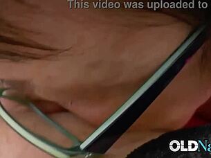 Oldnanny mature lesbian Lacey Starr with huge boobs and horny friend