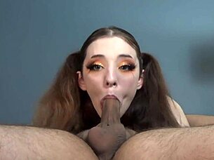 GET READY for the BEST BLOWJOB ever with BIG COCK DEEPTHROAT and CUMSHOT straight in her BELLY