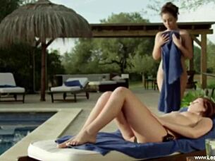 what's the full display of this east european lesbian relationship with brunettes and blondes using toys?