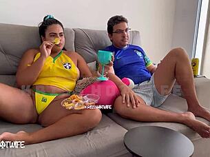 I was a real naughty slut during the Brazil game