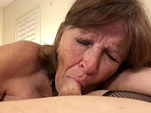 Hey, angelic granny, how do you suck cock so elegantly in those gloves?