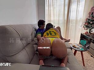 I was a real naughty slut during the Brazil game