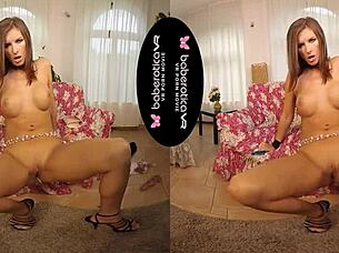 I love how Jenifer Jane masturbates solo with dildo in VR