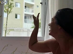 The building manager silenced my wife for moaning loud on the huge black cock