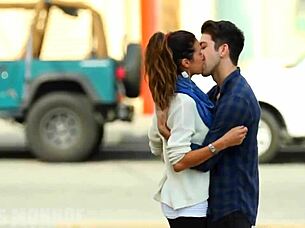 kissing prank compilation turns sexual with easy girls in la showing big tits and rough action