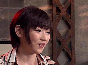 naughty japanese girl shinobu kasagi eagerly stuffs her wet mouth and tight pussy with hard cock in uncensored action