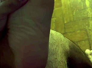 big feet and massive big black cock action