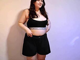 I love how this cute tubby babe spreads her nasty asshole just for me