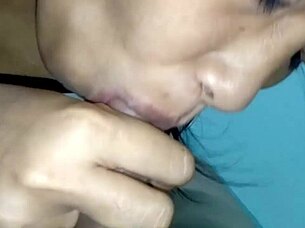 Hey, check out this female friend who totally loves giving blowjobs in a hot 1on1 amateur creampie session! 🔥😏