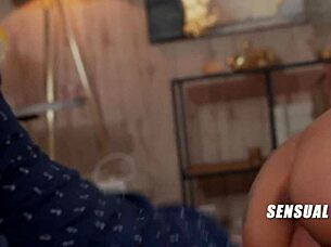 Oh wow, watch this passionate inked Colombian babe gyrate her hips sensually while riding that hard cock deep inside her shaved pussy, moaning loudly!