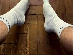 big feet and massive big black cock action