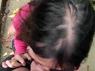 We had outdoor fun with my horny Filipina girlfriend and almost got caught