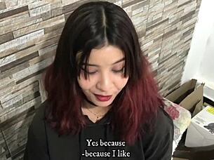 omg this latina amateur turned out to be a total prostitute who loves sucking her guy's cock 😈🍆