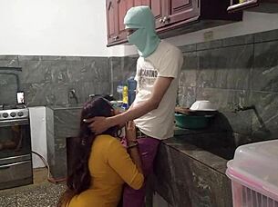 I pull out the bait from his penis in the kitchen with a luxurious homemade blowjob