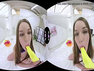 Subtle Tease Of Brunette Teen Masturbating Naked With Dildo In Solo Pussy Play Scene