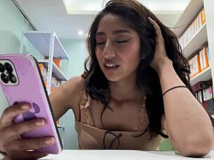 I caught my roommate masturbating in the office and gave her a huge ass licking