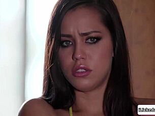 Curious big tits milf explores pussy licking with two young latinas in steamy threesome