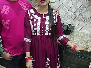 Indian desi bhabhi gets fucked hard by devar in kitchen with rough cowgirl blowjob and cumshot