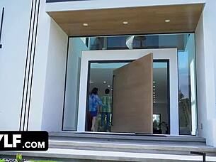 why does lucky dude visit friend's lonely housewife and comfort her with throbbing cock?