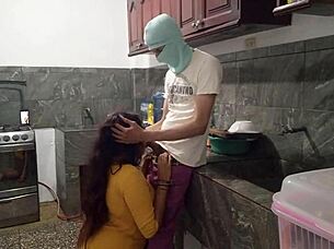 I pull out the bait from his penis in the kitchen with a luxurious homemade blowjob