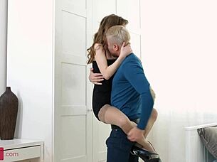 Slim Cutie Stasia Si Takes Huge Cock Deep in Shaved Pussy with Cumshot and Fingering