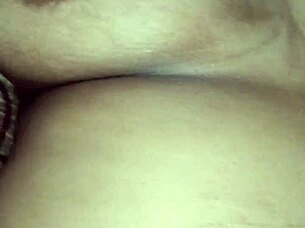 Aunty's creamy pussy gets filled in homemade doggystyle action. Big ass creampie follows intense fucking.