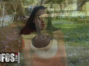 Skater girl Sophia Burns, you expose your ass to Charles Dera for a closer look at his big dick?