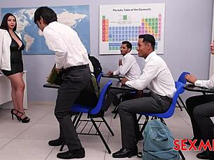 Milf teacher kari cachonda faces off against mean bullies in sexmex video