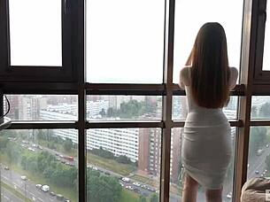 Public Sex On The Balcony With Passionate Riding And Deepthroat Blowjob Leading To Real Orgasms And Creampie In Part 1