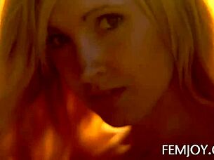 German busty blonde teen 18+ corinna poses at sunset in outdoor softcore scene.