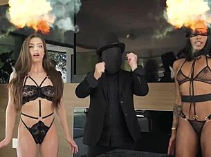 VR Bangers features hot busty Lexi Luna in glasses and stockings as she sucks cock and fucks intensely in part one high definition