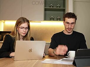 Big tit secretary messed up her office duties