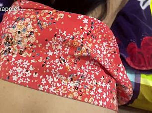 friends wife shows off pretty boobs during horny standing doggystyle fuck