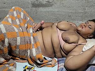 Futanari Chubby Brazilian Stepmom Gets Huge Cock and Massive Cum Load in Homemade Scene